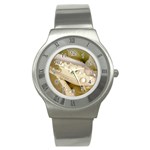 Water Drops on Flower 5  Stainless Steel Watch