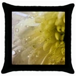Water Drops on Flower 4  Throw Pillow Case (Black)