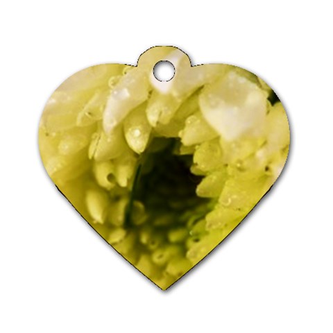 Water Drops on Flower 3   Dog Tag Heart (One Side) from ArtsNow.com Front