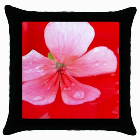 Water and Pink Flower  Throw Pillow Case (Black) from ArtsNow.com Front