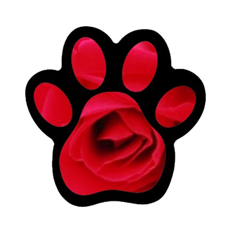 Very Red Rose  Magnet (Paw Print) from ArtsNow.com Front