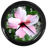 Very Pink Flower  Wall Clock (Black)