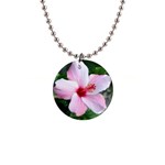 Very Pink Flower  1  Button Necklace