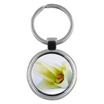 The White Flower  Key Chain (Round)