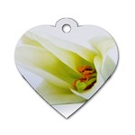The White Flower  Dog Tag Heart (One Side)