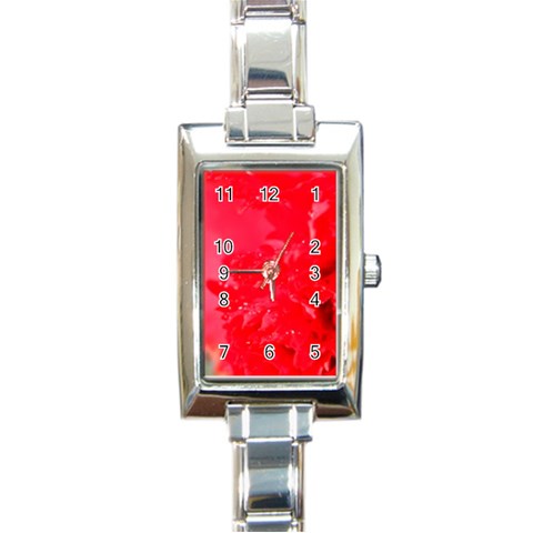 The Red Flower 5  Rectangular Italian Charm Watch from ArtsNow.com Front