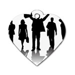 silhouettes Dog Tag Heart (One Side)