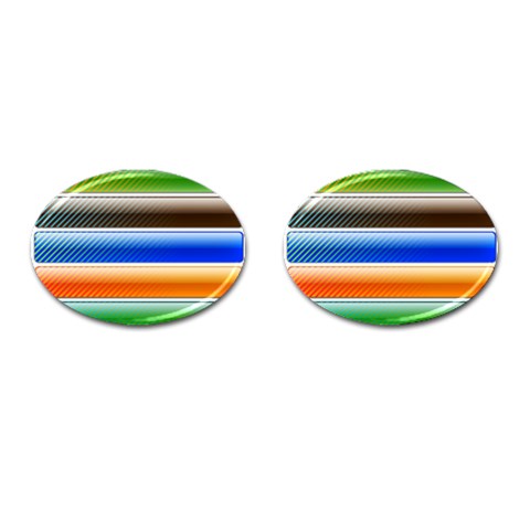 Diagonal Banding Cufflinks (Oval) from ArtsNow.com Front(Pair)