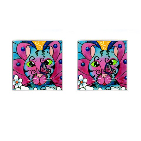 KissingCousins Cufflinks (Square) from ArtsNow.com Front(Pair)