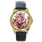 My strength Round Gold Metal Watch