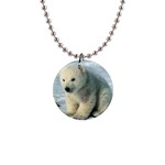 polar bear cub 1  Button Necklace