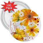 yellow_flower 3  Button (100 pack)