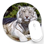 White Tiger 9 Round Mousepad