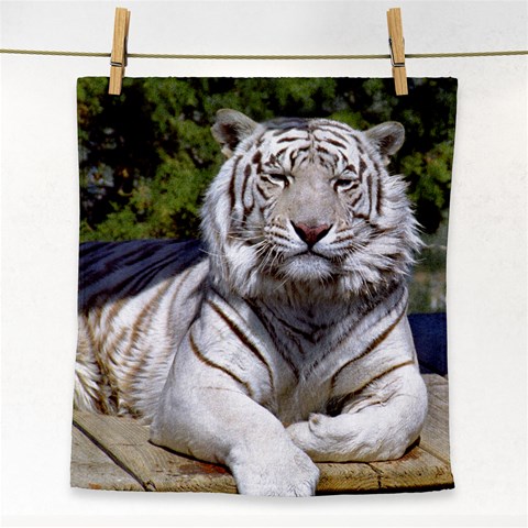 White Tiger 9 Face Towel from ArtsNow.com Front