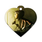 x1.coraline Dog Tag Heart (One Side)