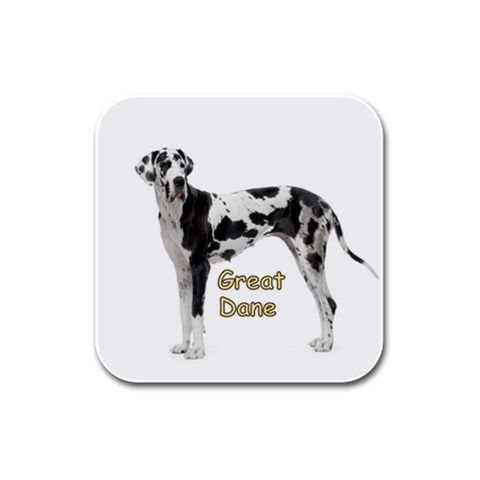Great Dane Dog Rubber Square Coaster (4 pack) from ArtsNow.com Front