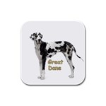 Great Dane Dog Rubber Square Coaster (4 pack)