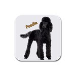 Poodle Dog Rubber Square Coaster (4 pack)