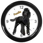 Poodle Dog Wall Clock (Black)