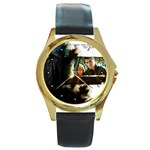 vampirediaries-1 Round Gold Metal Watch