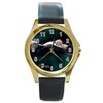 TheVampireDiaries-IanSomerholder01 Round Gold Metal Watch