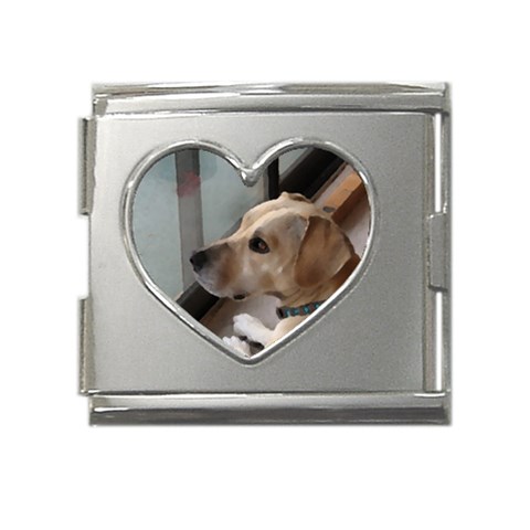 Fun puppy Mega Link Heart Italian Charm (18mm) from ArtsNow.com Front