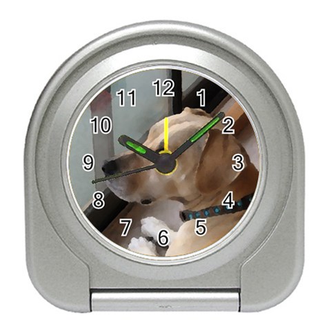 Fun puppy Travel Alarm Clock from ArtsNow.com Front