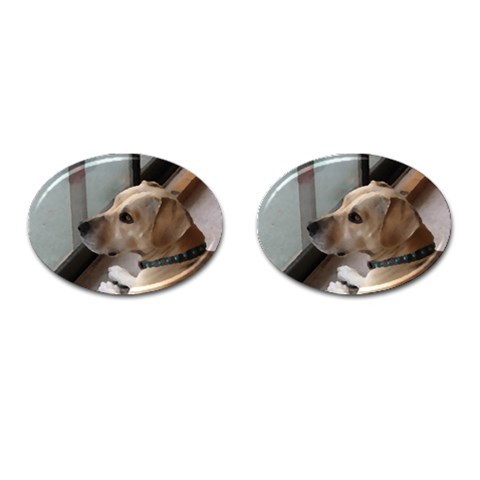 Fun puppy Cufflinks (Oval) from ArtsNow.com Front(Pair)