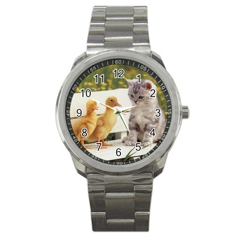 Kitty & Friends Sport Metal Watch from ArtsNow.com Front