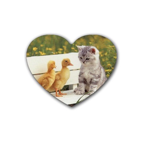 Kitty & Friends Heart Coaster (4 pack) from ArtsNow.com Front