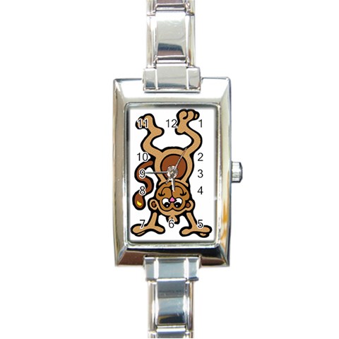 Monkey Rectangular Italian Charm Watch from ArtsNow.com Front