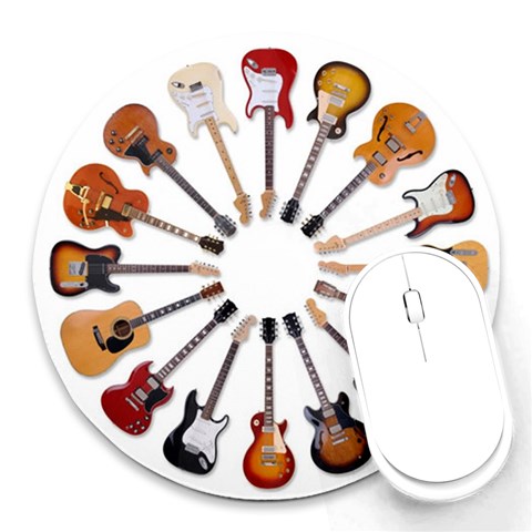 guitars custom Round Mousepad from ArtsNow.com Front