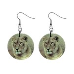 Lioness 1  Button Earrings