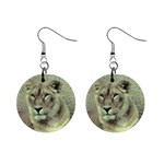 Lioness 1  Button Earrings