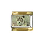 Lioness Gold Trim Italian Charm (9mm)