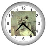 Lioness Wall Clock (Silver)