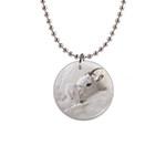 Goat Mother and Baby 1  Button Necklace