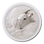 Goat Mother and Baby Round Mousepad