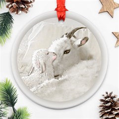 Goat Mother and Baby Round Ornament (Two Sides) from ArtsNow.com Front