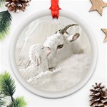 Goat Mother and Baby Round Ornament (Two Sides)