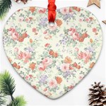 FLOWERS PRINT/ Heart Ornament (Two Sides)