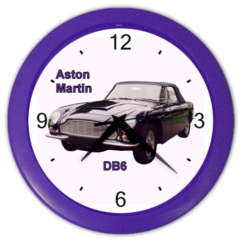 Aston Martin DB6 Car W Color Wall Clock from ArtsNow.com Front