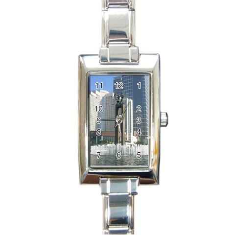 Jakarta Building Rectangular Italian Charm Watch from ArtsNow.com Front