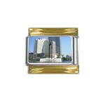 Jakarta Building Gold Trim Italian Charm (9mm)