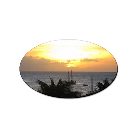 Aruban Sunset Sticker Oval (100 pack) from ArtsNow.com Front
