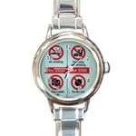 Subway_sign Round Italian Charm Watch