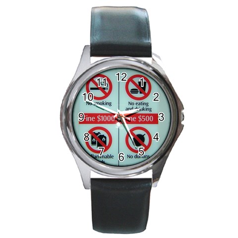 Subway_sign Round Metal Watch from ArtsNow.com Front