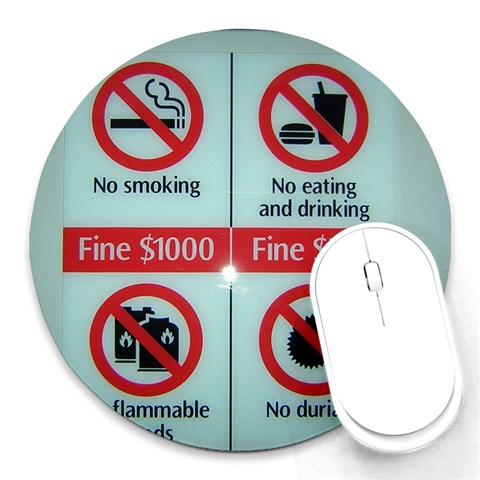 Subway_sign Round Mousepad from ArtsNow.com Front