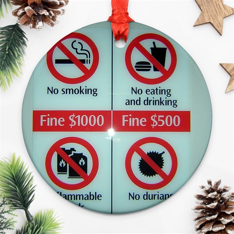 Subway_sign Ornament (Round) from ArtsNow.com Front