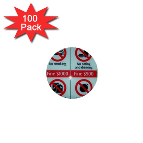 Subway_sign 1  Mini Button (100 pack)  from ArtsNow.com Front